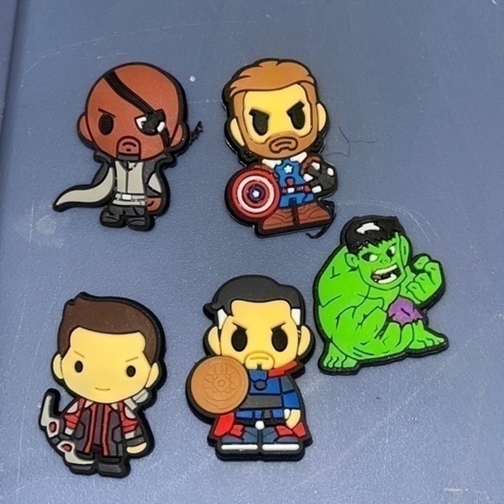 5 superheroes croc charms brand new without tag